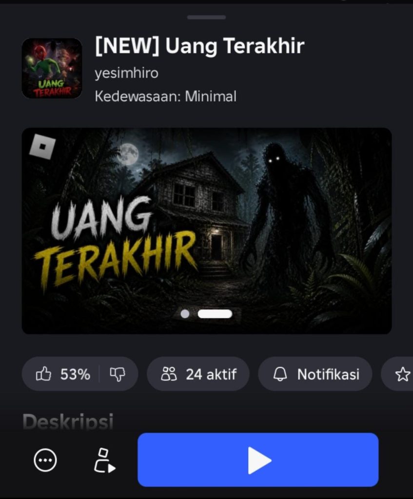 Tampilan map Uang Terakhir di Roblox