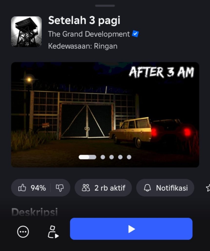 Tampilan map Setelah 3 Pagi di Roblox
